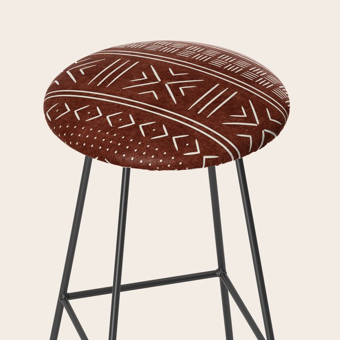 rust mud cloth Stool Gallery Image 2