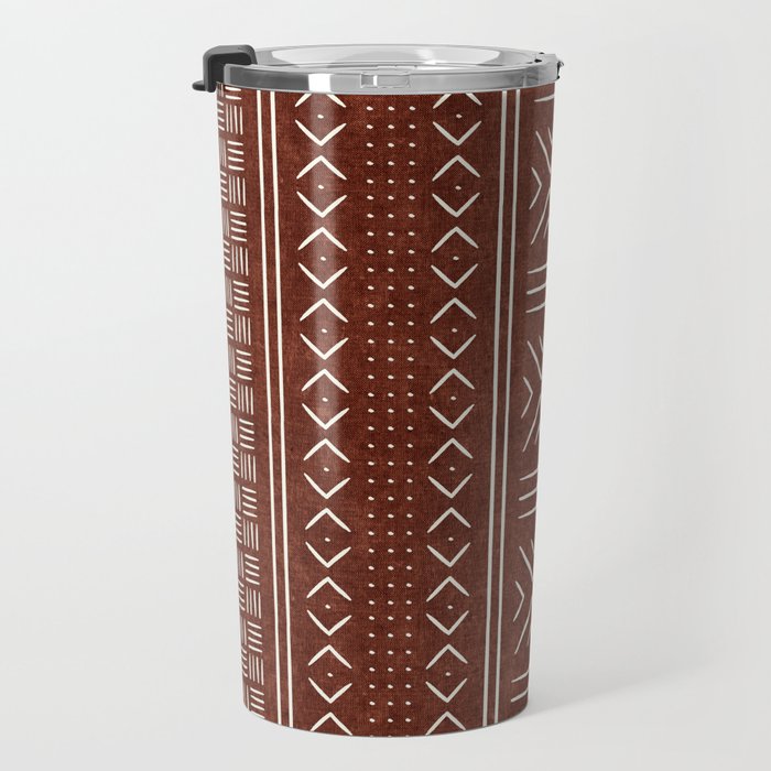 rust mud cloth Travel Mug Gallery Image 3