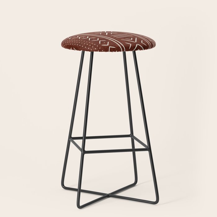 rust mud cloth Stool Gallery Image 1