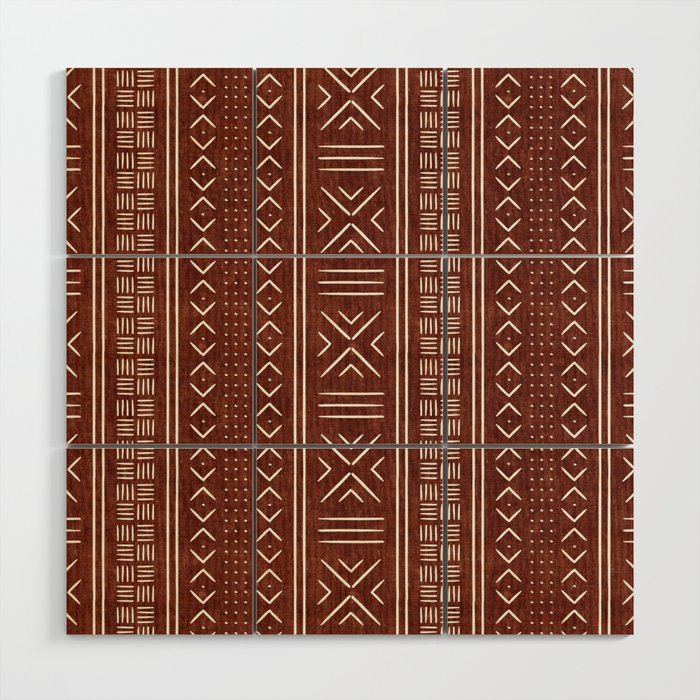 rust mud cloth Wood Wall Art Gallery Image 1
