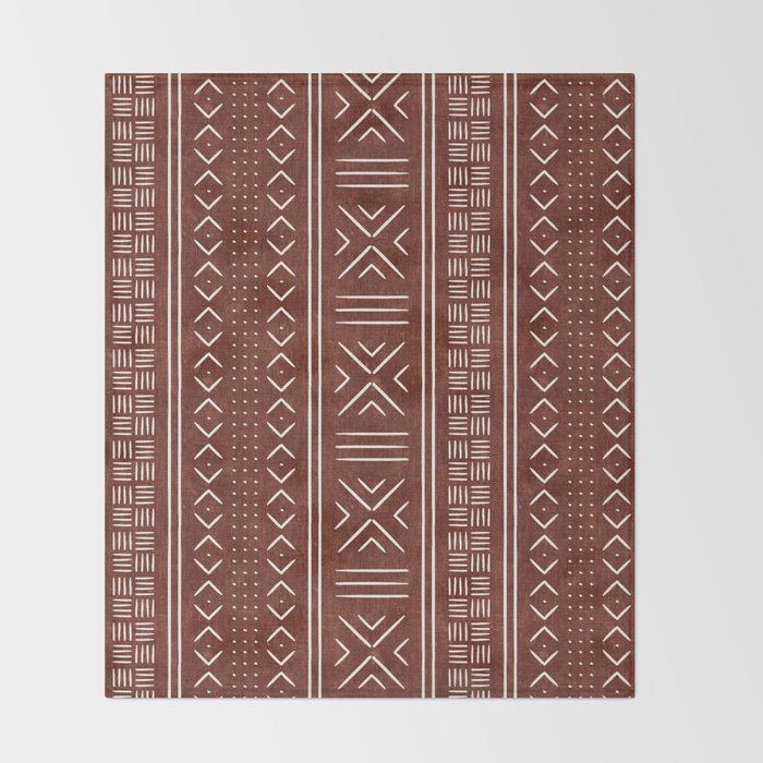 rust mud cloth Throw Blanket Gallery Image 2