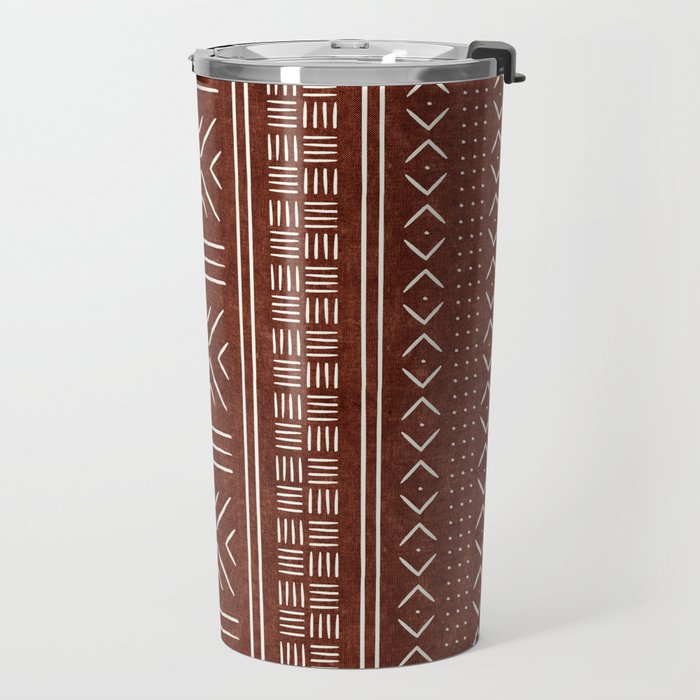 rust mud cloth Travel Mug Gallery Image 2