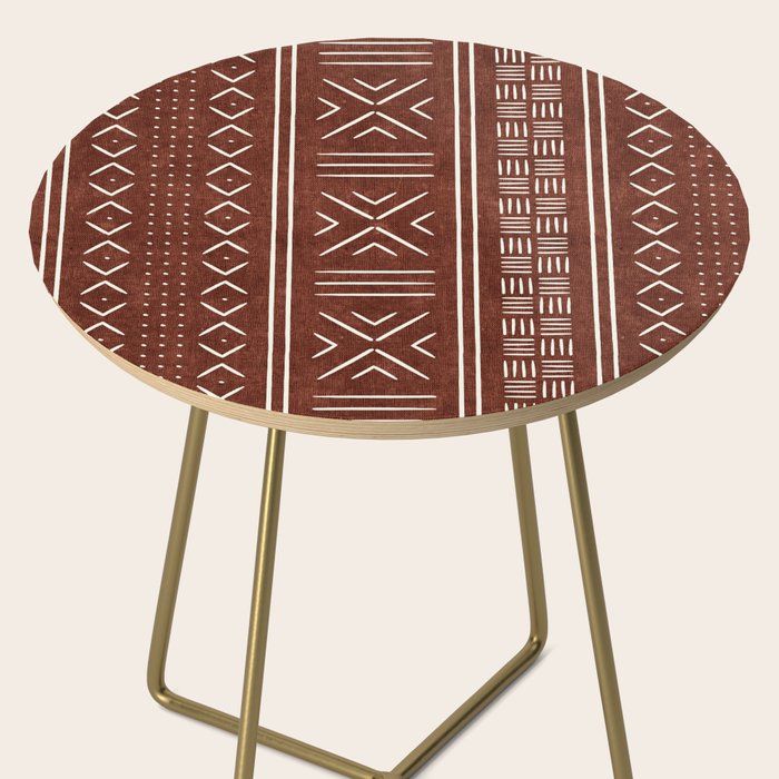 rust mud cloth Side Table Gallery Image 2