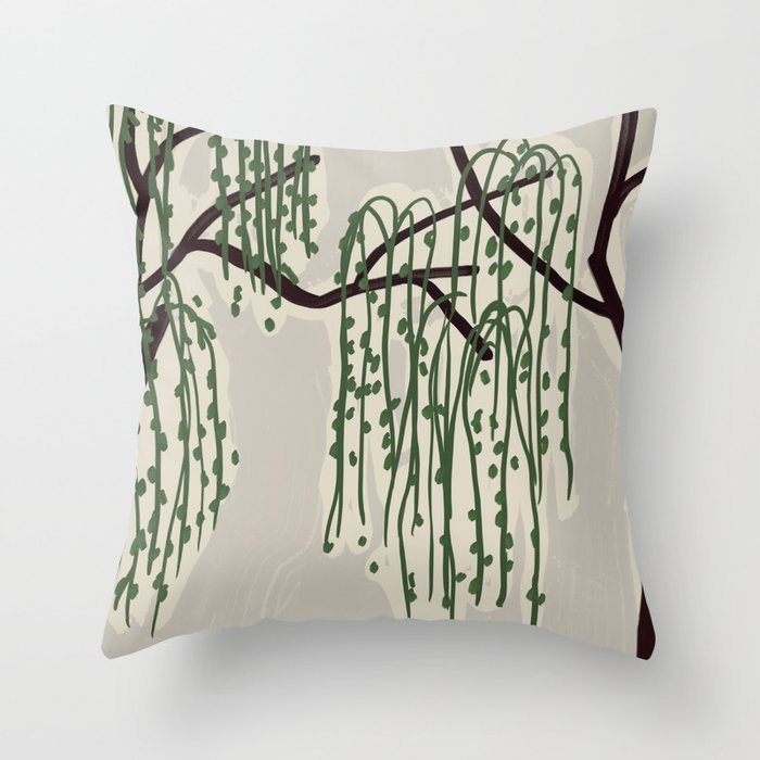Willow's veil Throw Pillow Gallery Image 1