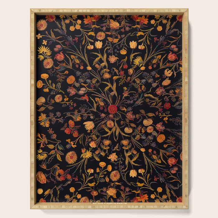 Exotic Midnight Floral Garden Serving Tray Gallery Image 1