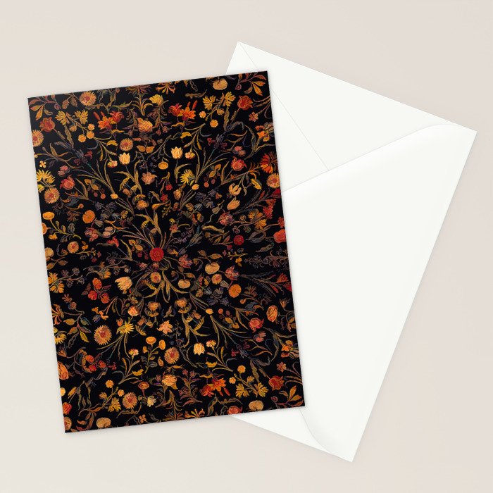 Exotic Midnight Floral Garden Stationery Card Gallery Image 2