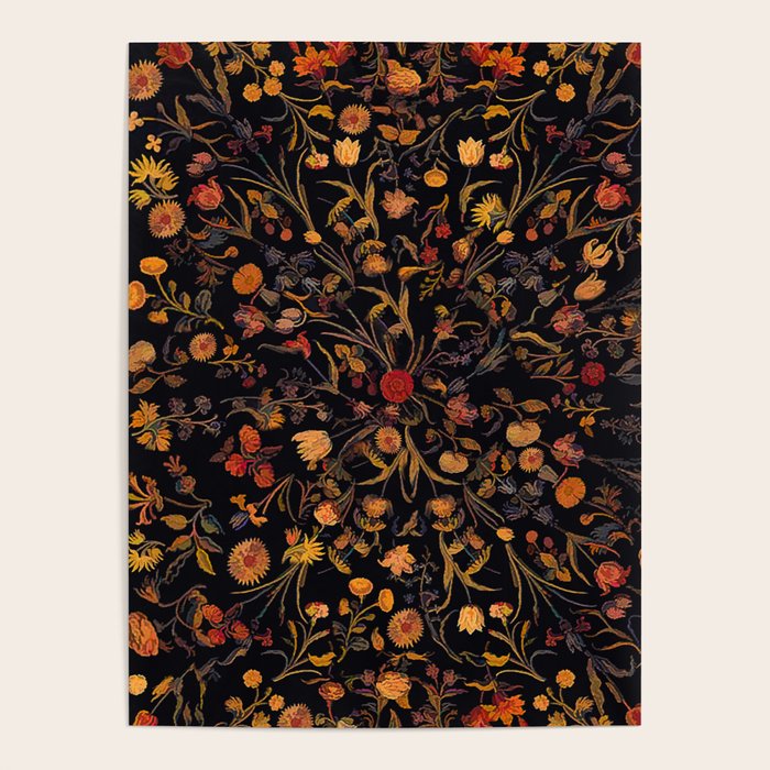 Exotic Midnight Floral Garden Poster Gallery Image 1