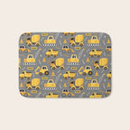 Construction Trucks on Gray Bath Mat Gallery Image 1