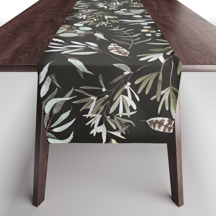 Winter night nature 08 Table Runner Gallery Image 1