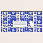 Vintage marine sea shell art pattern Desk Mat Gallery Image 1