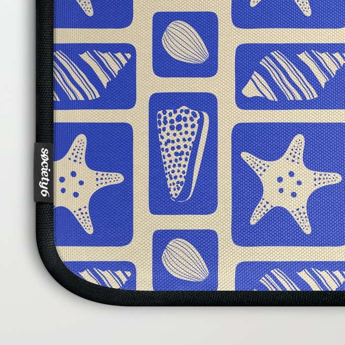 Vintage marine sea shell art pattern Laptop Sleeve Gallery Image 3