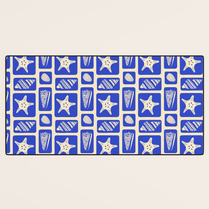 Vintage marine sea shell art pattern Desk Mat Gallery Image 3