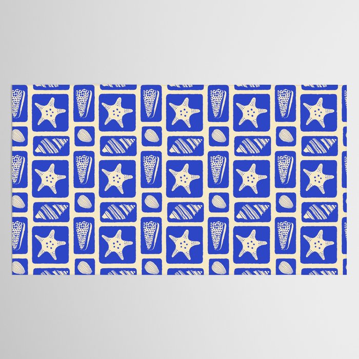 Vintage marine sea shell art pattern Tablecloth Gallery Image 2