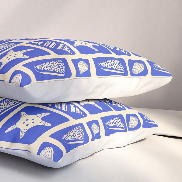 Vintage marine sea shell art pattern Pillow Sham Gallery Image 3