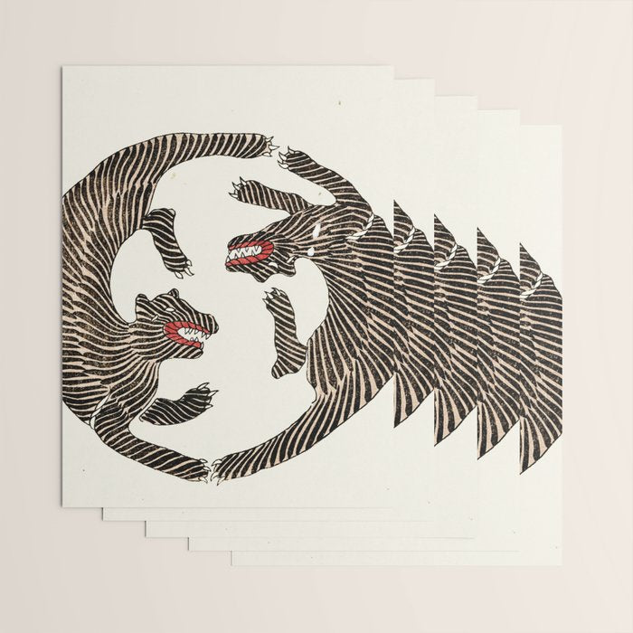 Japanese Tigers By Yatsuo No Tsubaki Wrapping Paper Gallery Image 3