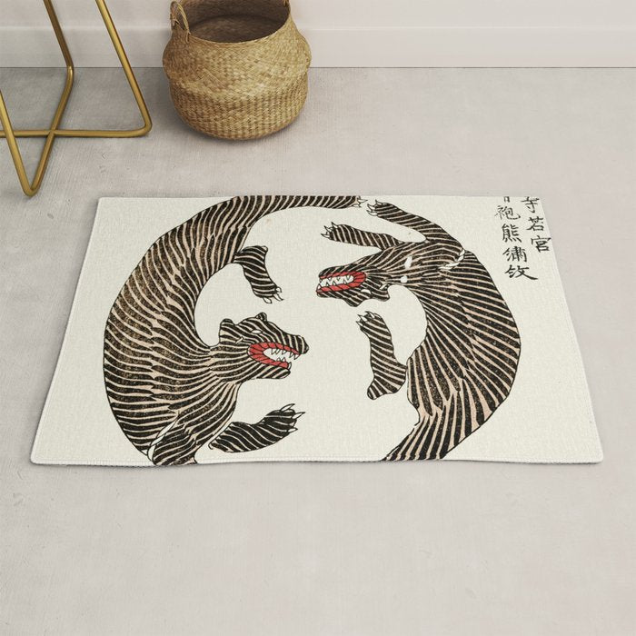 Japanese Tigers By Yatsuo No Tsubaki Rug Gallery Image 1