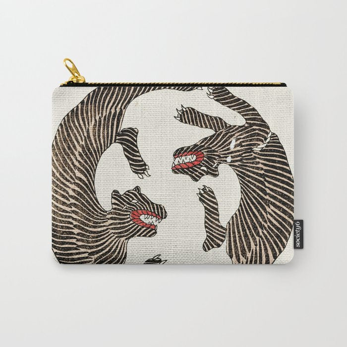 Japanese Tigers By Yatsuo No Tsubaki Carry All Pouch Gallery Image 1