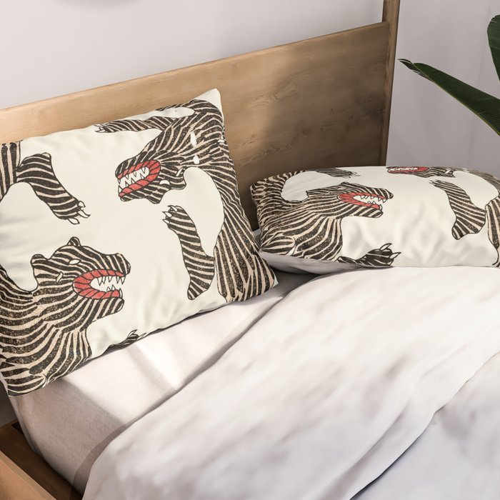 Japanese Tigers By Yatsuo No Tsubaki Pillow Sham Gallery Image 2