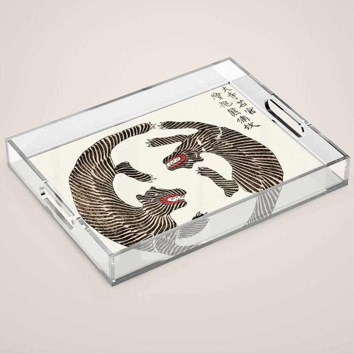 Japanese Tigers By Yatsuo No Tsubaki Acrylic Tray Gallery Image 1