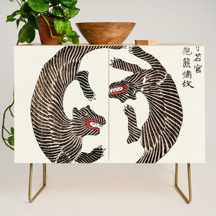 Japanese Tigers By Yatsuo No Tsubaki Credenza Gallery Image 1