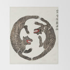 Japanese Tigers By Yatsuo No Tsubaki Throw Blanket Gallery Image 2