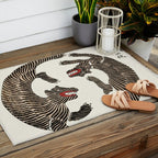 Japanese Tigers By Yatsuo No Tsubaki Outdoor Rug Gallery Image 2