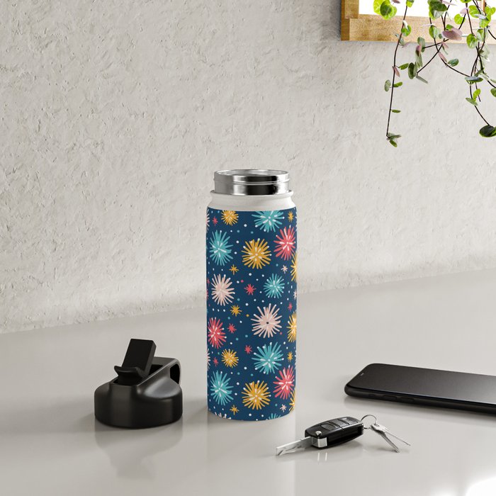Colorful firework explosion party sky pattern Water Bottle Gallery Image 4