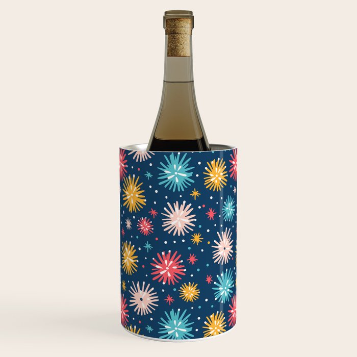 Colorful firework explosion party sky pattern Wine Chiller Gallery Image 3