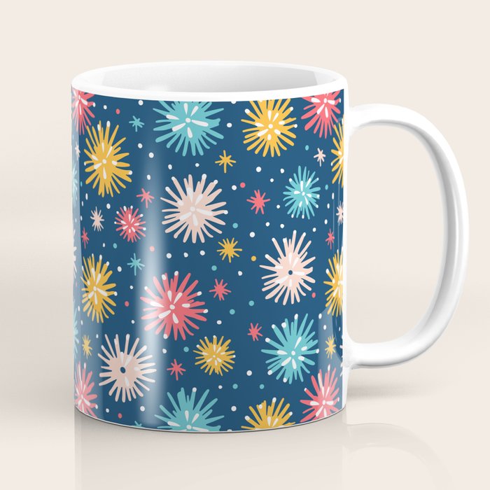 Colorful firework explosion party sky pattern Coffee Mug Gallery Image 1