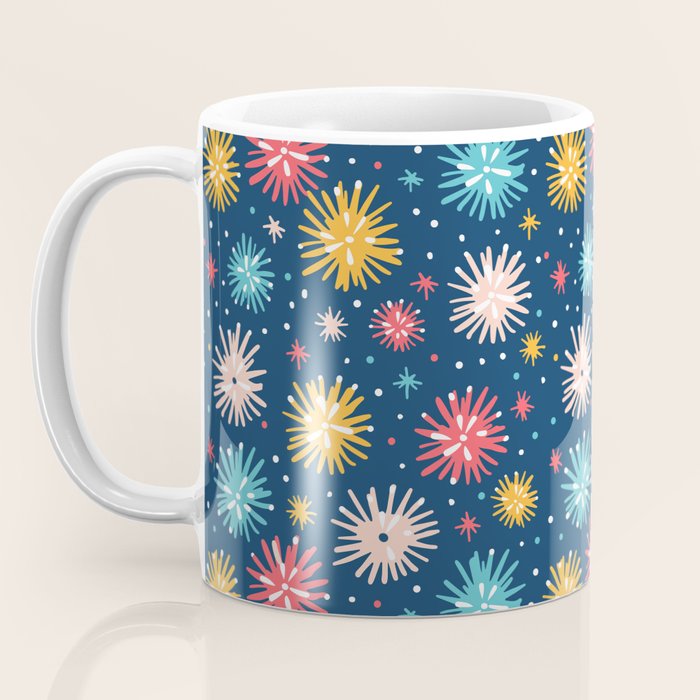 Colorful firework explosion party sky pattern Coffee Mug Gallery Image 3