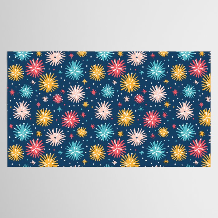 Colorful firework explosion party sky pattern Tablecloth Gallery Image 2