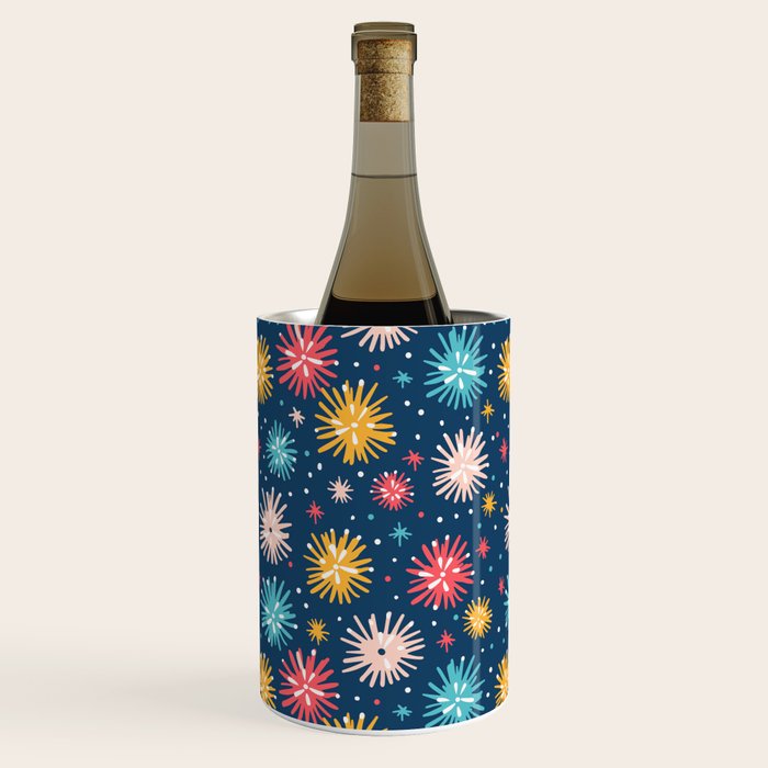 Colorful firework explosion party sky pattern Wine Chiller Gallery Image 2