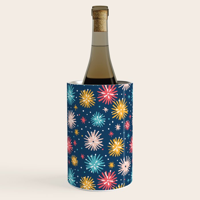 Colorful firework explosion party sky pattern Wine Chiller Gallery Image 1