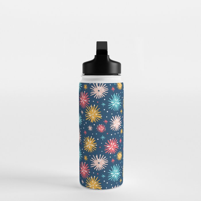 Colorful firework explosion party sky pattern Water Bottle Gallery Image 3
