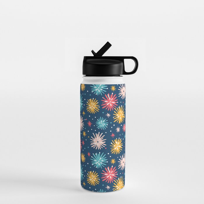 Colorful firework explosion party sky pattern Water Bottle Gallery Image 1