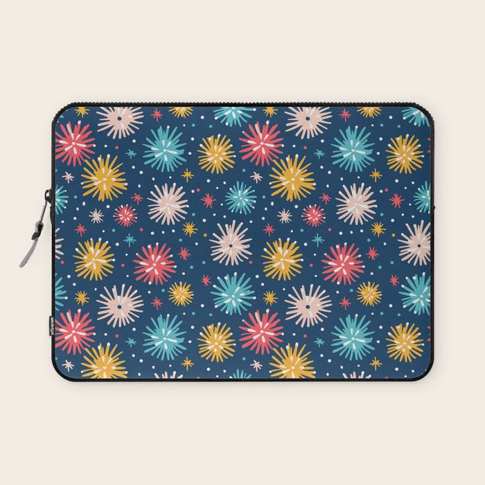 Colorful firework explosion party sky pattern Laptop Sleeve Gallery Image 1