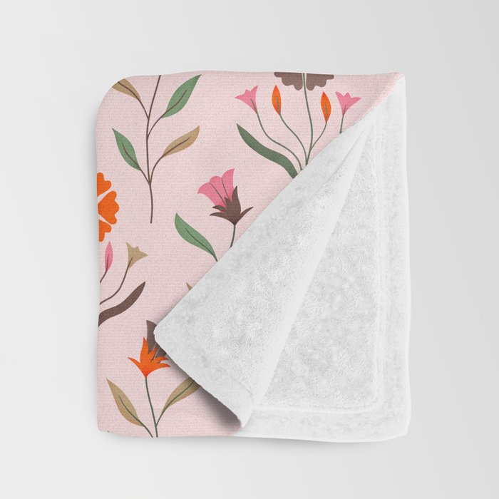 Folk Meadow - Spring Blush Throw Blanket Gallery Image 3
