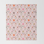 Folk Meadow - Spring Blush Throw Blanket Gallery Image 2