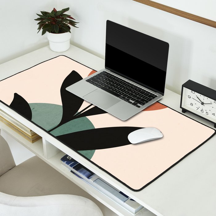Abstract Art Tropical Leaf 16 Desk Mat Gallery Image 2