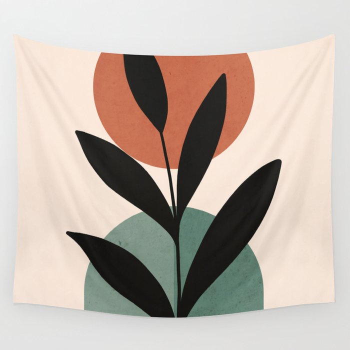 Abstract Art Tropical Leaf 16 Wall Tapestry Gallery Image 4