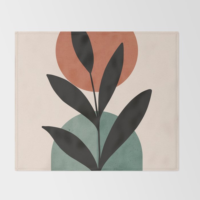 Abstract Art Tropical Leaf 16 Throw Blanket Gallery Image 2