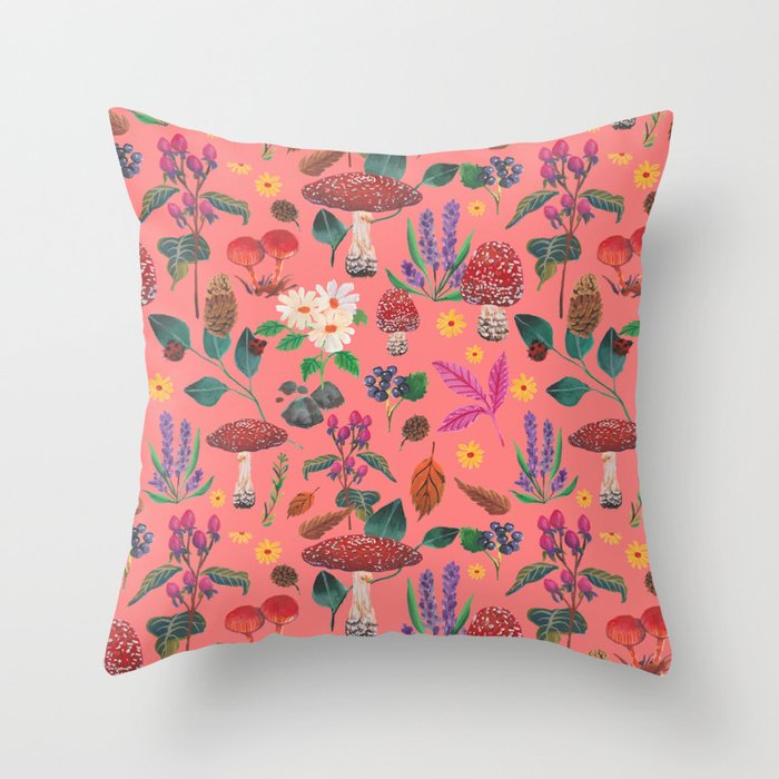 Autumn garden plants Throw Pillow Gallery Image 1