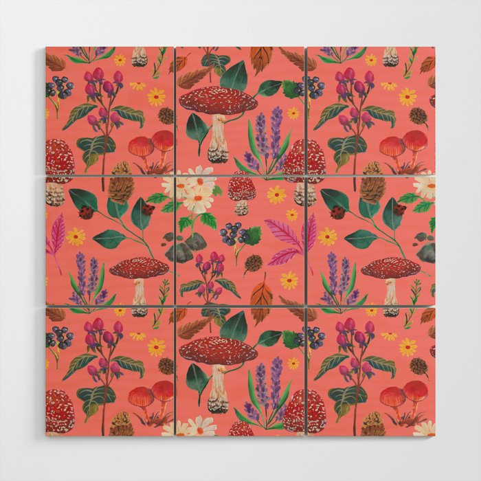 Autumn garden plants Wood Wall Art Gallery Image 1