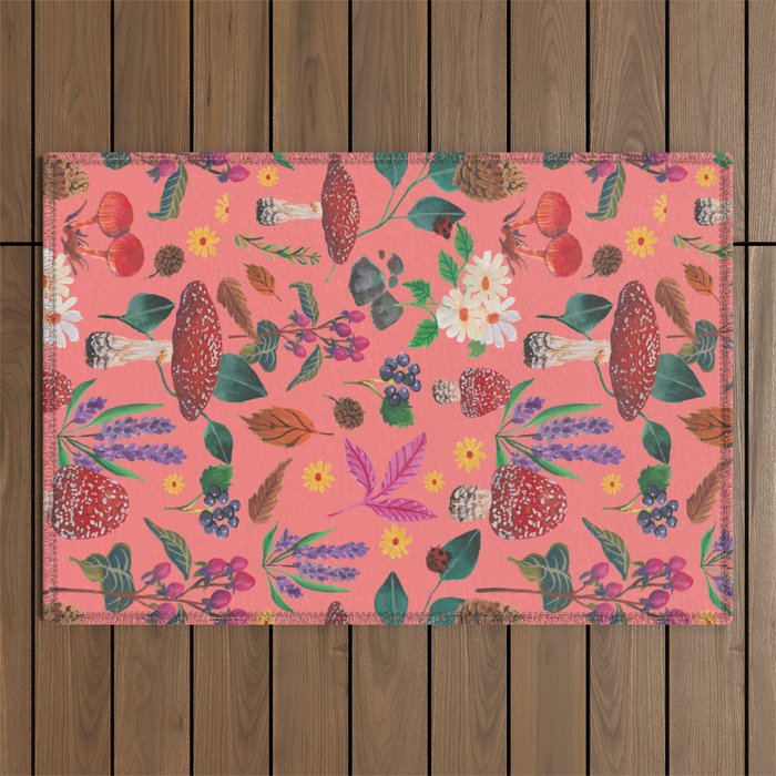 Autumn garden plants Outdoor Rug Gallery Image 1