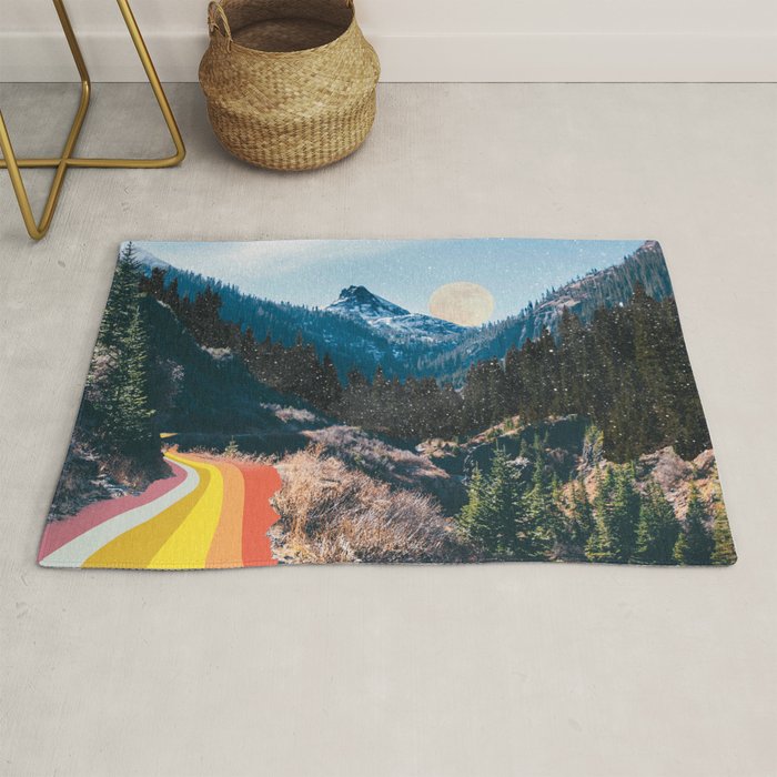 1960's Style Mountain Collage Rug Gallery Image 1