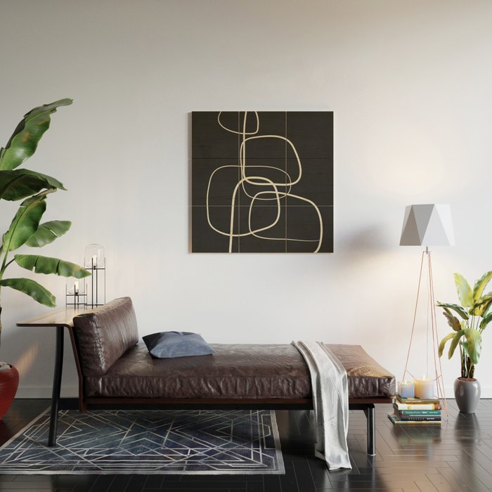 Abstract Lines 01 Wood Wall Art Gallery Image 2