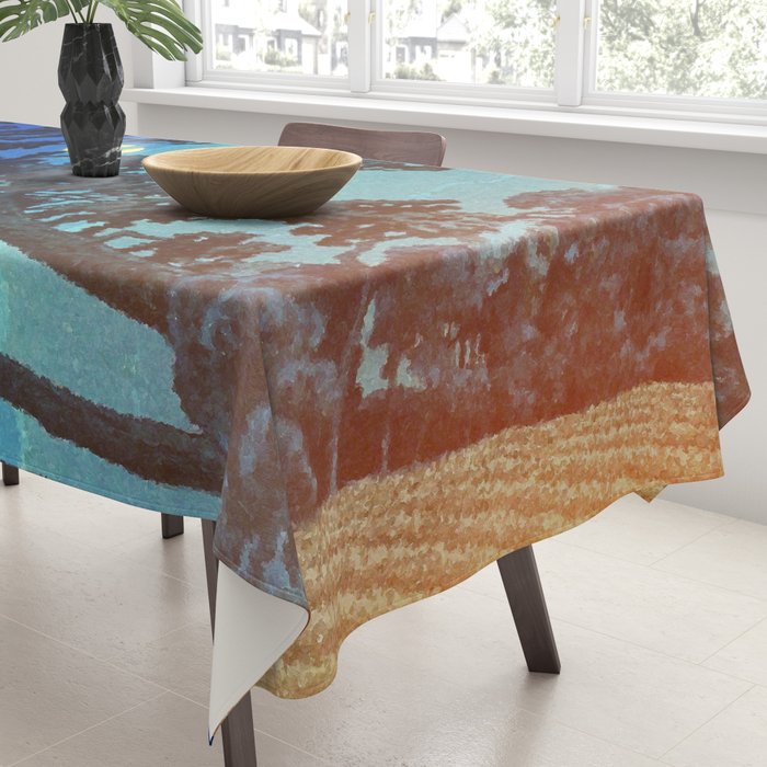 Full Moon Rising - Nature Ukiyo Landscape in Blue & Black Tablecloth Gallery Image 3