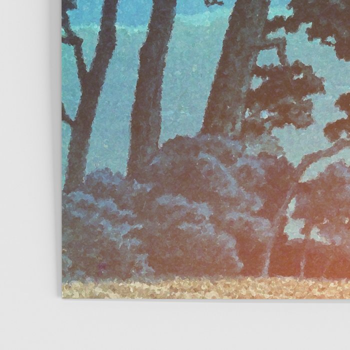 Full Moon Rising - Nature Ukiyo Landscape in Blue & Black Poster Gallery Image 3