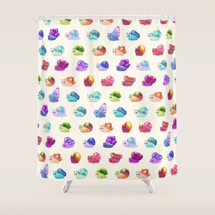 Jewel Snail - pastel Shower Curtain Gallery Image 1