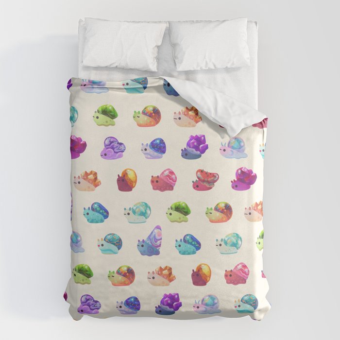 Jewel Snail - pastel Duvet Cover Gallery Image 1
